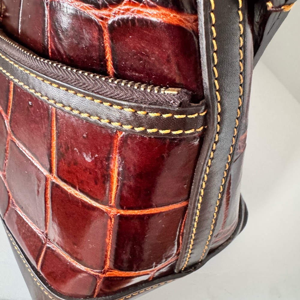 SOLD: Dooney & Bourke Croc-Embossed Leather Satchel - Picture 6 of 14